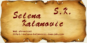 Selena Kalanović vizit kartica